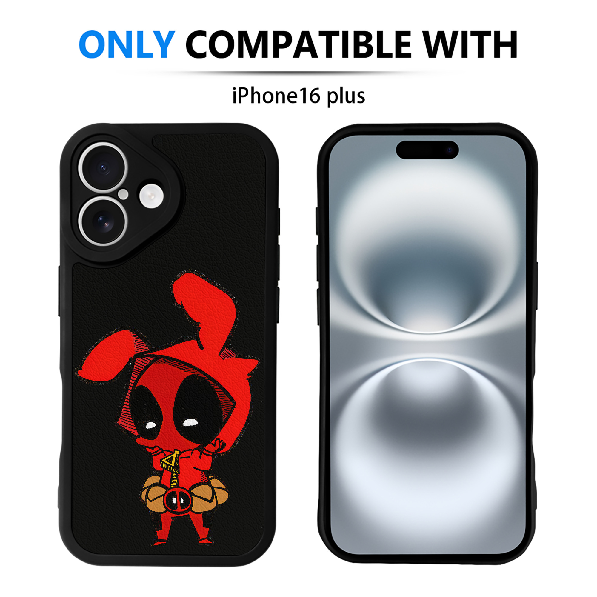 （画像用） Deadpool デッドプール 【iPhone 16シリーズ対応】シリコンスマホケース（レザー調） 材質：シリコン